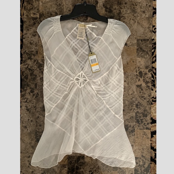 MAX STUDIO Special Edition. 100% Silk Sheer Blouse - Picture 1 of 7